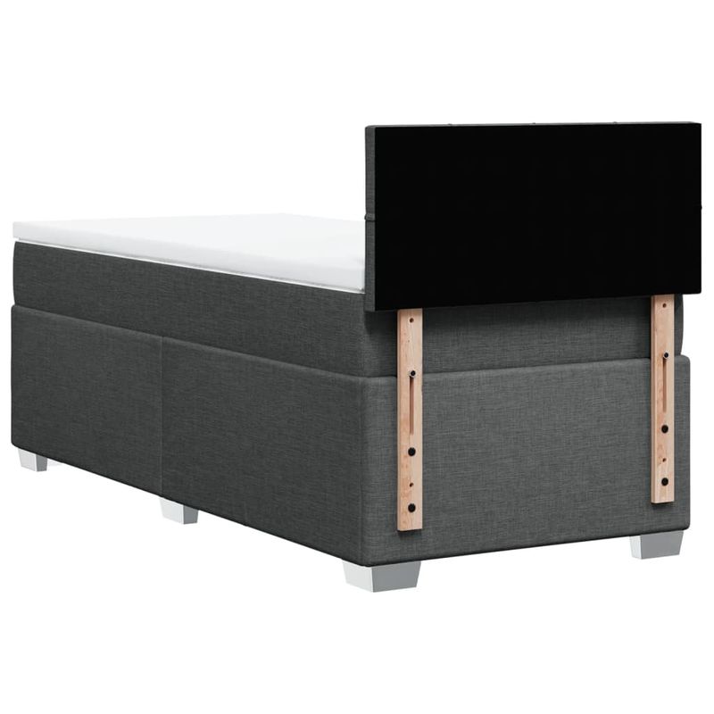 Casa si Gradina - Mobilier - Paturi si accesorii - Paturi - Pat box spring cu saltea, gri inchis, 80x200 cm, textil - Infinity.ro