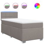Casa si Gradina - Mobilier - Paturi si accesorii - Paturi - Pat box spring cu saltea, gri taupe, 90x200 cm, textil - Infinity.ro