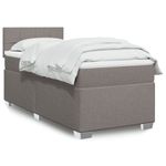 Casa si Gradina - Mobilier - Paturi si accesorii - Paturi - Pat box spring cu saltea, gri taupe, 90x200 cm, textil - Infinity.ro