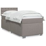 Casa si Gradina - Mobilier - Paturi si accesorii - Paturi - Pat box spring cu saltea, gri taupe, 90x200 cm, textil - Infinity.ro