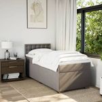 Casa si Gradina - Mobilier - Paturi si accesorii - Paturi - Pat box spring cu saltea, gri taupe, 90x200 cm, textil - Infinity.ro