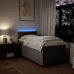 Casa si Gradina - Mobilier - Paturi si accesorii - Paturi - Pat box spring cu saltea, gri taupe, 90x200 cm, textil - Infinity.ro