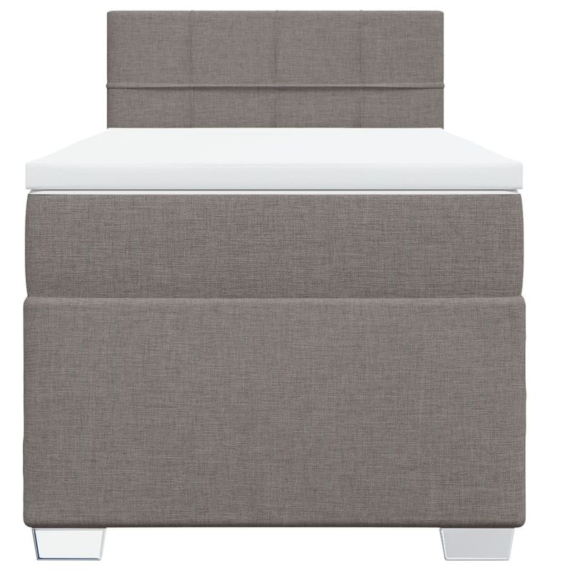 Casa si Gradina - Mobilier - Paturi si accesorii - Paturi - Pat box spring cu saltea, gri taupe, 90x200 cm, textil - Infinity.ro