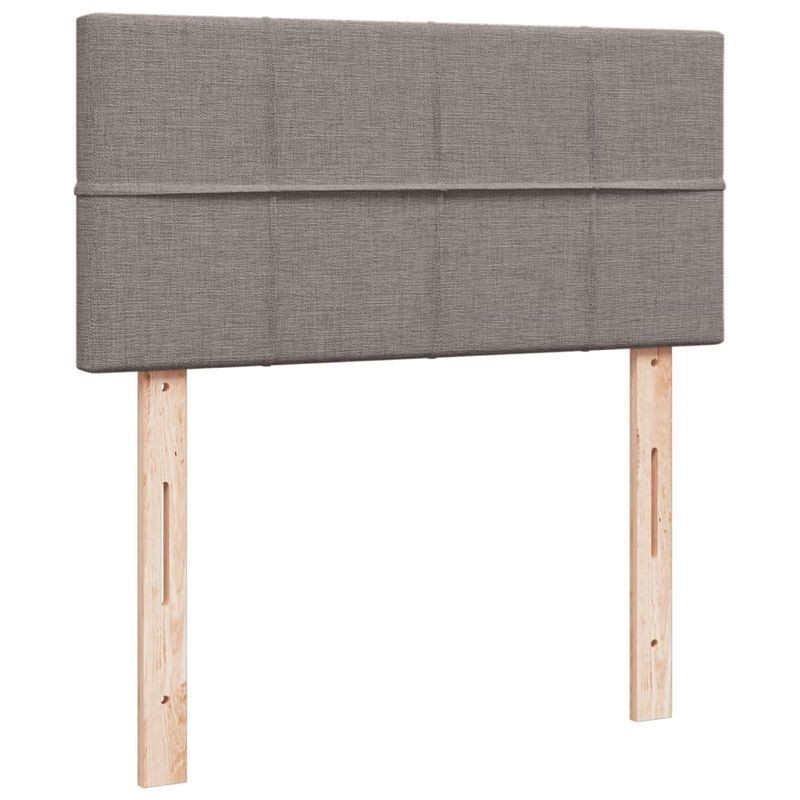 Casa si Gradina - Mobilier - Paturi si accesorii - Paturi - Pat box spring cu saltea, gri taupe, 90x200 cm, textil - Infinity.ro