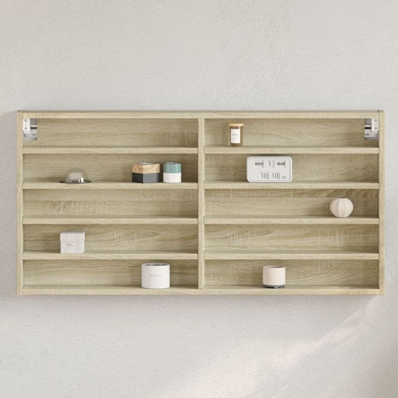 Casa si Gradina - Mobilier - Biblioteci si rafturi - Rafturi - Dulap cu vitrina, stejar sonoma, 100x8,5x50 cm, lemn prelucrat - Infinity.ro