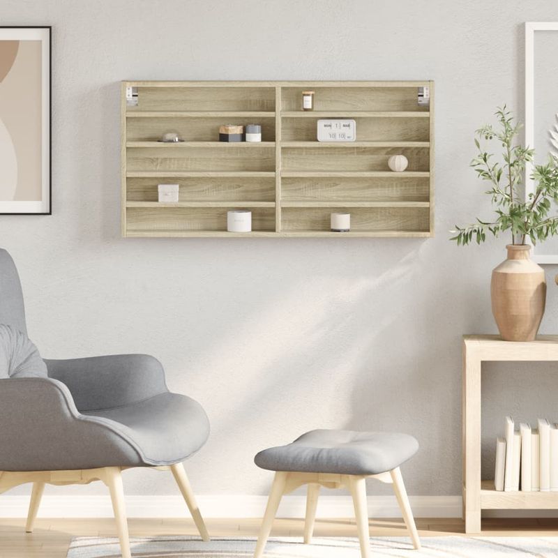 Casa si Gradina - Mobilier - Biblioteci si rafturi - Rafturi - Dulap cu vitrina, stejar sonoma, 100x8,5x50 cm, lemn prelucrat - Infinity.ro
