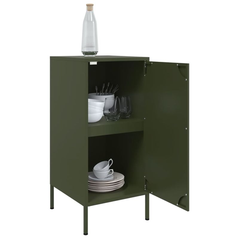 Casa si Gradina - Mobilier - Comode si corpuri - Comode - Dulapuri 2 buc. verde masliniu 36x39x79 cm otel laminat la rece - Infinity.ro