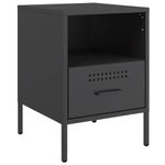 Casa si Gradina - Mobilier - Comode si corpuri - Noptiere - Noptiera, negru, 36x39x50,5 cm, otel laminat la rece - Infinity.ro