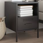 Casa si Gradina - Mobilier - Comode si corpuri - Noptiere - Noptiera, negru, 36x39x50,5 cm, otel laminat la rece - Infinity.ro