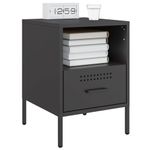 Casa si Gradina - Mobilier - Comode si corpuri - Noptiere - Noptiera, negru, 36x39x50,5 cm, otel laminat la rece - Infinity.ro