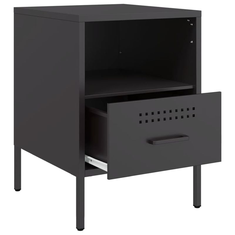 Casa si Gradina - Mobilier - Comode si corpuri - Noptiere - Noptiera, negru, 36x39x50,5 cm, otel laminat la rece - Infinity.ro