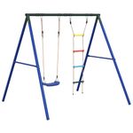 Jucarii, Copii si Bebe - Jucarii si jocuri - Jucarii de exterior - Spatii de joaca si accesorii - Set leagan de exterior, cu leagan și scara, albastru - Infinity.ro