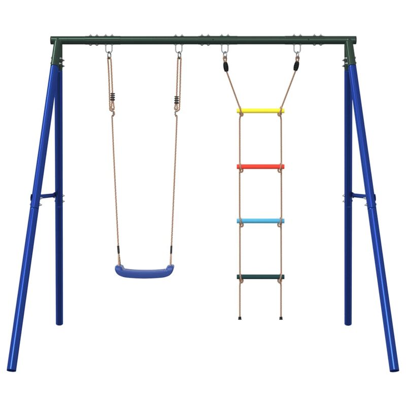 Jucarii, Copii si Bebe - Jucarii si jocuri - Jucarii de exterior - Spatii de joaca si accesorii - Set leagan de exterior, cu leagan și scara, albastru - Infinity.ro