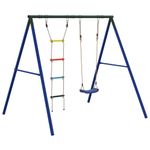 Jucarii, Copii si Bebe - Jucarii si jocuri - Jucarii de exterior - Spatii de joaca si accesorii - Set leagan de exterior, cu leagan și scara, albastru - Infinity.ro