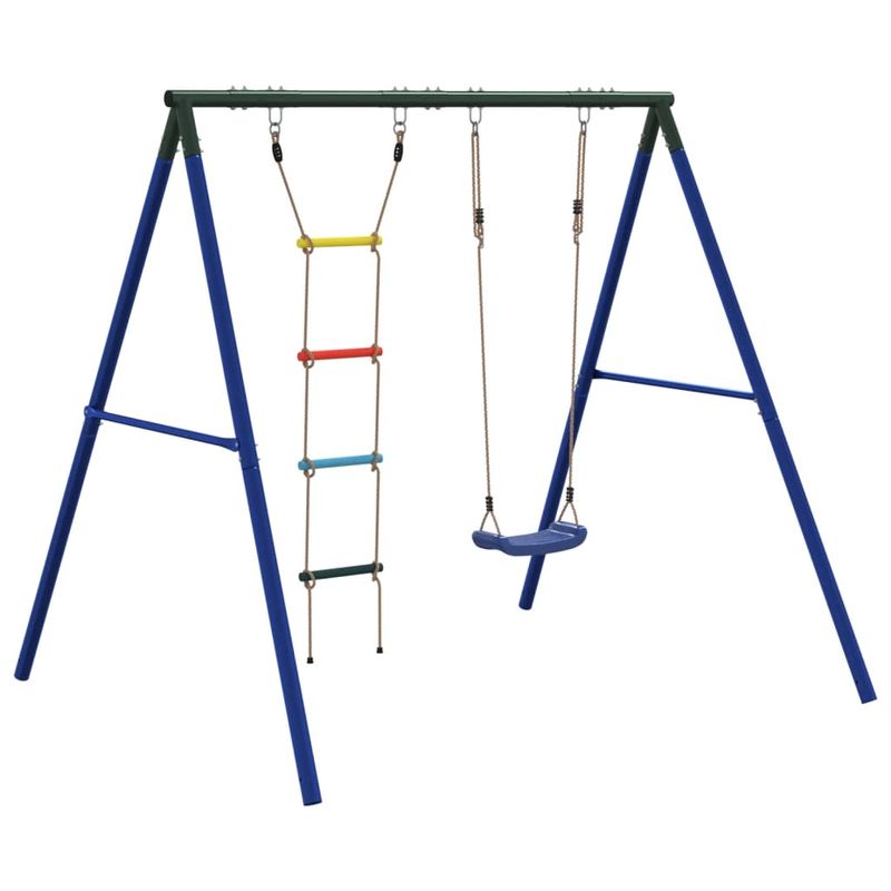 Jucarii, Copii si Bebe - Jucarii si jocuri - Jucarii de exterior - Spatii de joaca si accesorii - Set leagan de exterior, cu leagan și scara, albastru - Infinity.ro