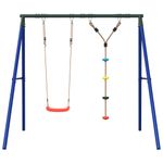 Jucarii, Copii si Bebe - Jucarii si jocuri - Jucarii de exterior - Spatii de joaca si accesorii - Set leagan de exterior, cu leagan și leagan cu disc, roșu - Infinity.ro