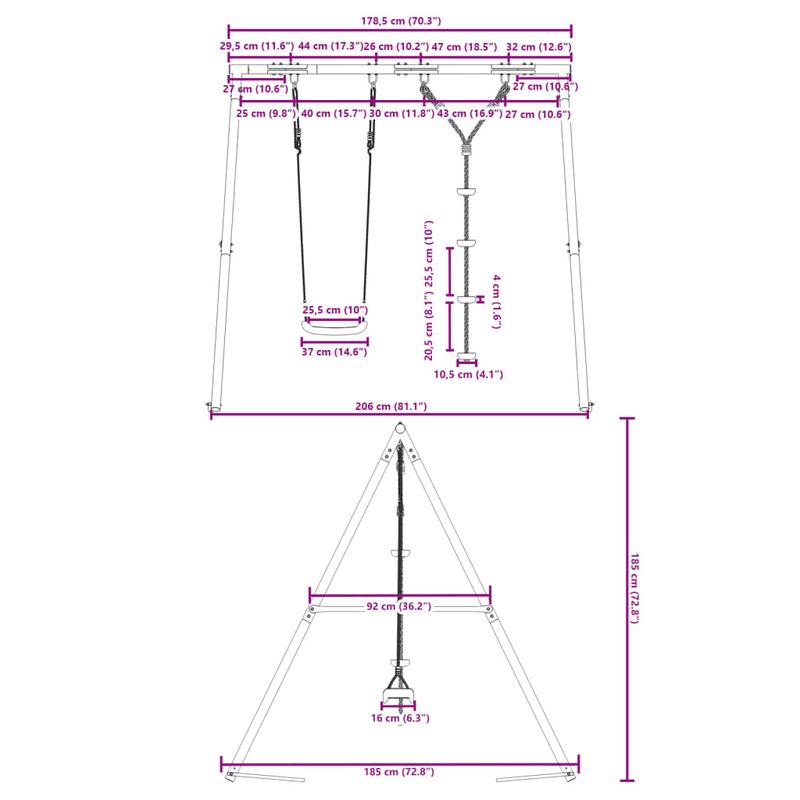 Jucarii, Copii si Bebe - Jucarii si jocuri - Jucarii de exterior - Spatii de joaca si accesorii - Set leagan de exterior, cu leagan și leagan cu disc, roșu - Infinity.ro