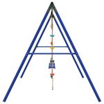 Jucarii, Copii si Bebe - Jucarii si jocuri - Jucarii de exterior - Spatii de joaca si accesorii - Set leagan de exterior, cu leagane, scara și leagan cu disc, albastru - Infinity.ro