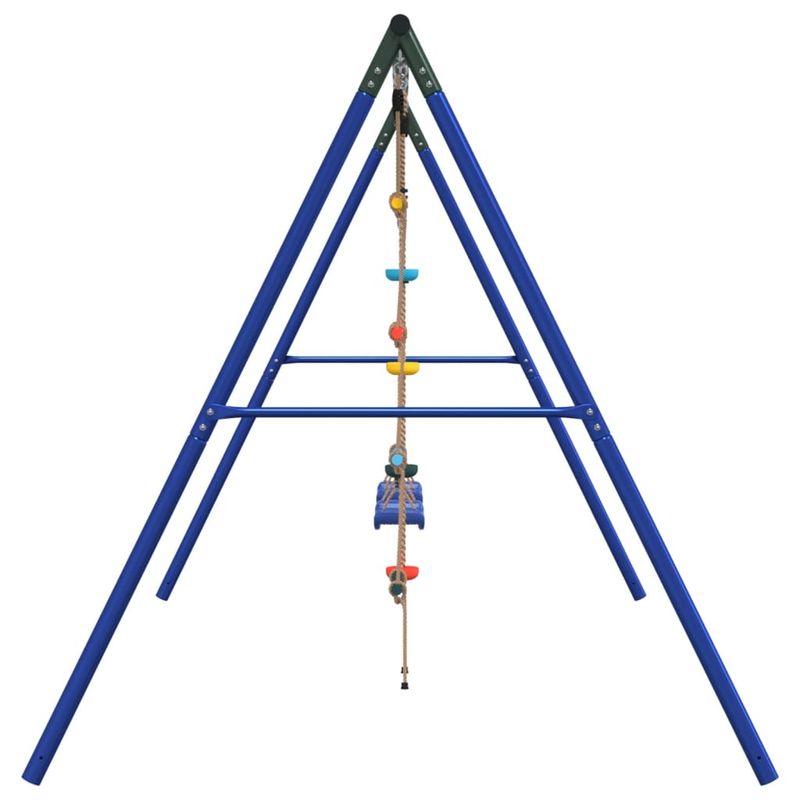 Jucarii, Copii si Bebe - Jucarii si jocuri - Jucarii de exterior - Spatii de joaca si accesorii - Set leagan de exterior, cu leagane, scara și leagan cu disc, albastru - Infinity.ro