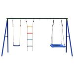 Jucarii, Copii si Bebe - Jucarii si jocuri - Jucarii de exterior - Spatii de joaca si accesorii - Set leagan de exterior, cu leagan, scara și leagan tip cuib, albastru - Infinity.ro