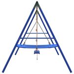 Jucarii, Copii si Bebe - Jucarii si jocuri - Jucarii de exterior - Spatii de joaca si accesorii - Set leagan de exterior, cu leagan, scara și leagan tip cuib, albastru - Infinity.ro