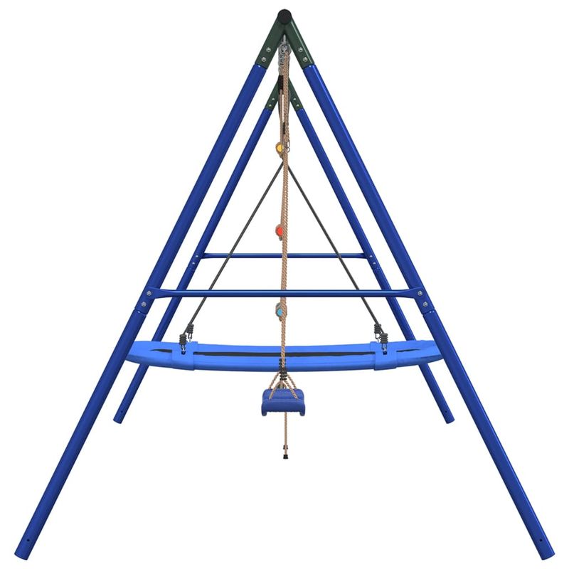 Jucarii, Copii si Bebe - Jucarii si jocuri - Jucarii de exterior - Spatii de joaca si accesorii - Set leagan de exterior, cu leagan, scara și leagan tip cuib, albastru - Infinity.ro