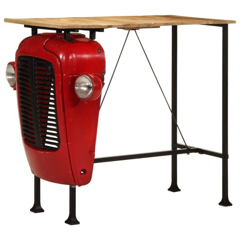 Casa si Gradina - Mobilier - Mese si birouri - Mese bucatarie si dining - Masa bar stil tractor rosu/maro 55x120x107 cm lemn masiv mango - Infinity.ro