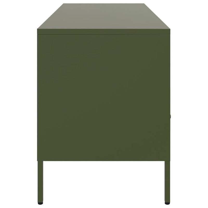 Casa si Gradina - Mobilier - Comode si corpuri - Comode - Dulap TV verde masliniu, 100,5x39x50,5 cm, otel laminat la rece - Infinity.ro