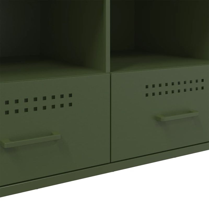 Casa si Gradina - Mobilier - Comode si corpuri - Comode - Dulap TV verde masliniu, 100,5x39x50,5 cm, otel laminat la rece - Infinity.ro