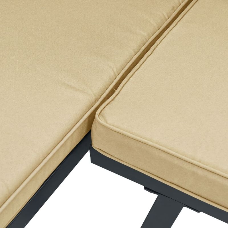 Casa si Gradina - Gradina si terasa - Mobilier exterior - Seturi mobila gradina - Banci gradina cu perne, 2 buc., negru otel vopsit electrostatic - Infinity.ro