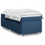 Casa si Gradina - Mobilier - Paturi si accesorii - Paturi - Pat box spring cu saltea, albastru, 90x200 cm, textil - Infinity.ro