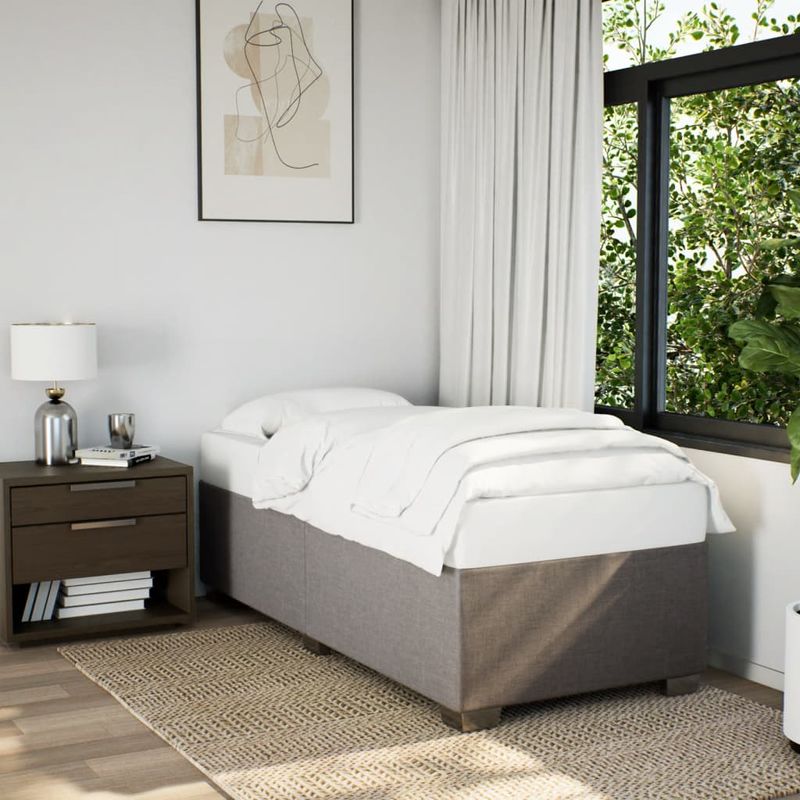 Casa si Gradina - Mobilier - Paturi si accesorii - Paturi - Pat box spring cu saltea, gri taupe, 80x200 cm, textil - Infinity.ro