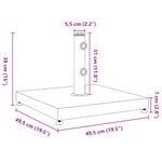 Casa si Gradina - Gradina si terasa - Umbrele si pavilioane - Umbrele - Suport umbrela pentru stalpi Ø32/38/48 mm, 28 kg, patrat - Infinity.ro