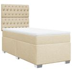Casa si Gradina - Mobilier - Paturi si accesorii - Paturi - Pat box spring cu saltea, crem, 90x190 cm, textil - Infinity.ro