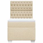 Casa si Gradina - Mobilier - Paturi si accesorii - Paturi - Pat box spring cu saltea, crem, 90x190 cm, textil - Infinity.ro