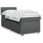 Casa si Gradina - Mobilier - Paturi si accesorii - Paturi - Pat box spring cu saltea, gri inchis, 80x200 cm, textil - Infinity.ro