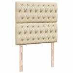 Casa si Gradina - Mobilier - Paturi si accesorii - Paturi - Pat box spring cu saltea, crem, 90x190 cm, textil - Infinity.ro