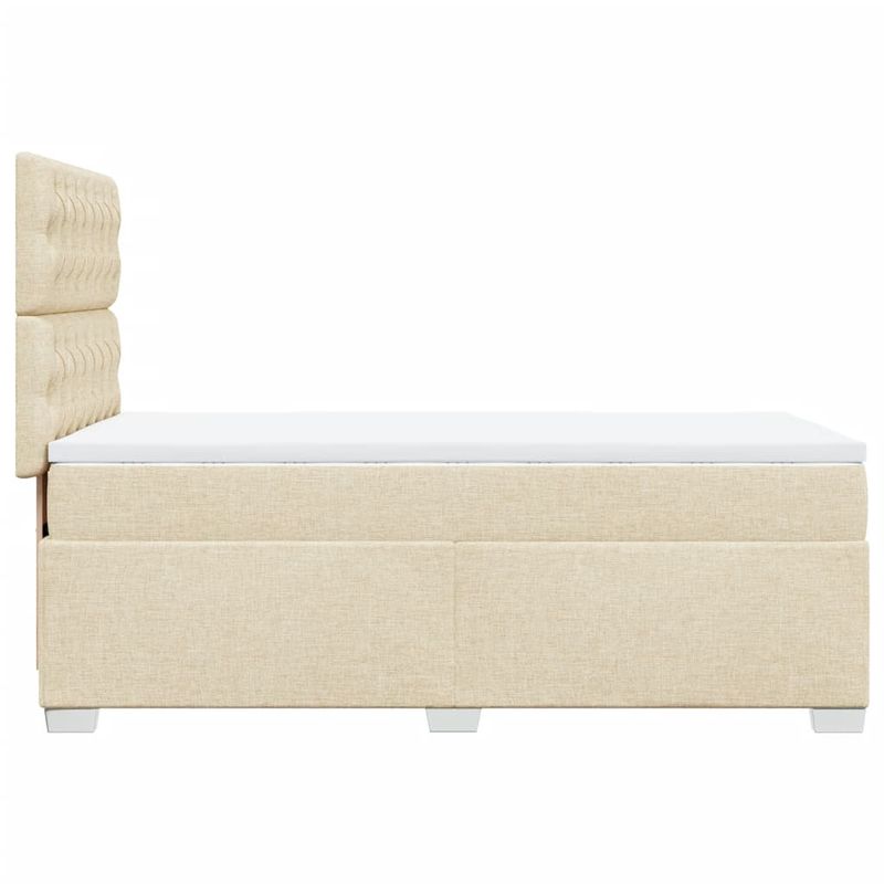 Casa si Gradina - Mobilier - Paturi si accesorii - Paturi - Pat box spring cu saltea, crem, 90x190 cm, textil - Infinity.ro