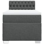 Casa si Gradina - Mobilier - Paturi si accesorii - Paturi - Pat box spring cu saltea, gri inchis, 80x200 cm, textil - Infinity.ro