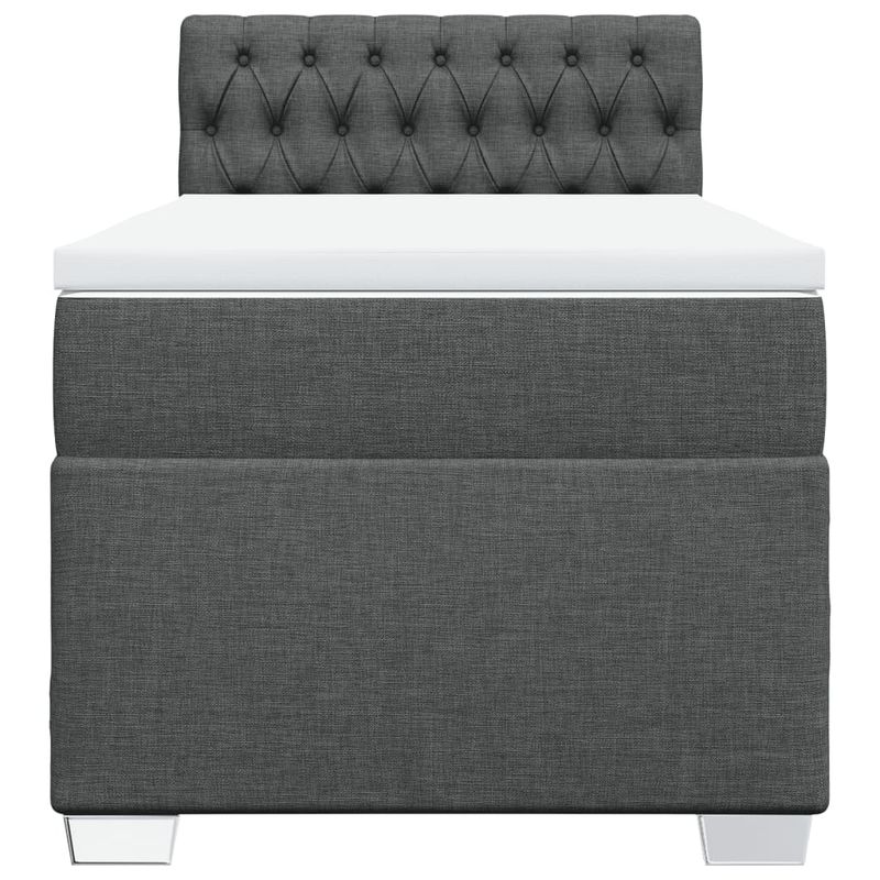 Casa si Gradina - Mobilier - Paturi si accesorii - Paturi - Pat box spring cu saltea, gri inchis, 80x200 cm, textil - Infinity.ro