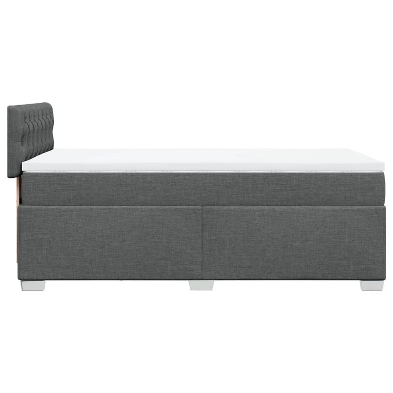 Casa si Gradina - Mobilier - Paturi si accesorii - Paturi - Pat box spring cu saltea, gri inchis, 80x200 cm, textil - Infinity.ro