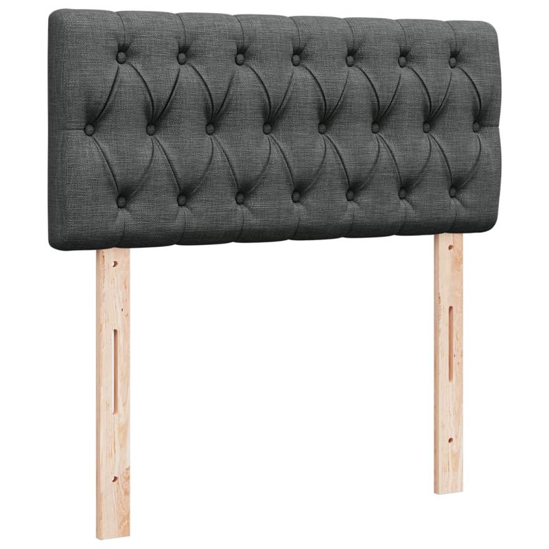 Casa si Gradina - Mobilier - Paturi si accesorii - Paturi - Pat box spring cu saltea, gri inchis, 80x200 cm, textil - Infinity.ro