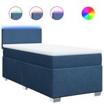 Casa si Gradina - Mobilier - Paturi si accesorii - Paturi - Pat box spring cu saltea, albastru, 80x200 cm, textil - Infinity.ro