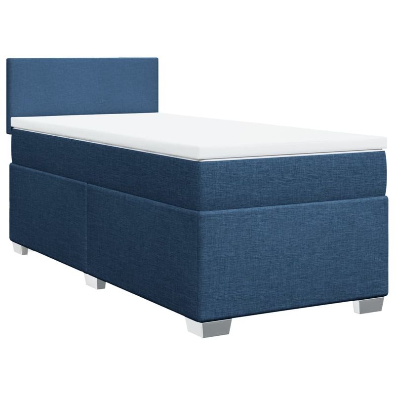 Casa si Gradina - Mobilier - Paturi si accesorii - Paturi - Pat box spring cu saltea, albastru, 80x200 cm, textil - Infinity.ro