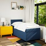 Casa si Gradina - Mobilier - Paturi si accesorii - Paturi - Pat box spring cu saltea, albastru, 80x200 cm, textil - Infinity.ro