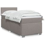 Casa si Gradina - Mobilier - Paturi si accesorii - Paturi - Pat box spring cu saltea, gri taupe, 90x190 cm, textil - Infinity.ro