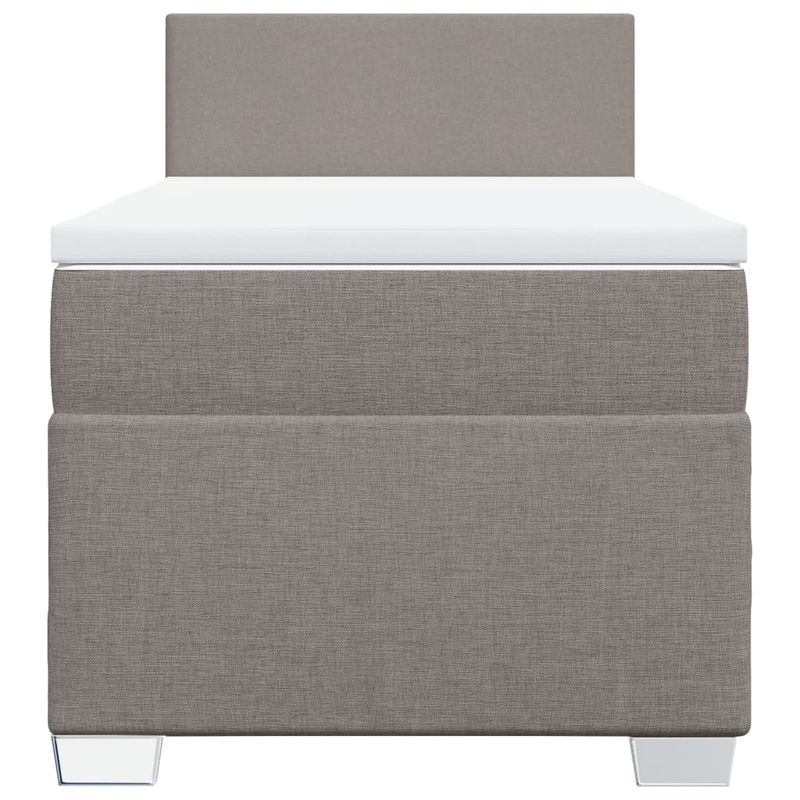 Casa si Gradina - Mobilier - Paturi si accesorii - Paturi - Pat box spring cu saltea, gri taupe, 90x190 cm, textil - Infinity.ro