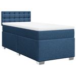 Casa si Gradina - Mobilier - Paturi si accesorii - Paturi - Pat box spring cu saltea, albastru, 100x200 cm, textil - Infinity.ro
