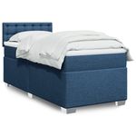 Casa si Gradina - Mobilier - Paturi si accesorii - Paturi - Pat box spring cu saltea, albastru, 100x200 cm, textil - Infinity.ro