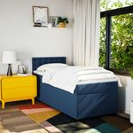 Casa si Gradina - Mobilier - Paturi si accesorii - Paturi - Pat box spring cu saltea, albastru, 100x200 cm, textil - Infinity.ro